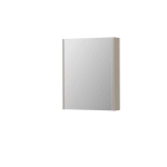 INK SPK1 Armoire de toilette avec miroir - 60x14x60cm - 1 porte - miroir double face - interrupteur et prise de courant - MDF laqué gris cachemire mat SW798279