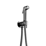 Hotbath Mate ensemble de douchette à main avec flexible de douche 150 cm et support et robinet d'arrêt en nickel brossé SW74103