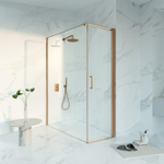 Fortifura Galeria Douchecabine - 60x160x200 - Profiel veiligheidsglas - anti kalk - Geborsteld koper PVD (Koper) SW1444106