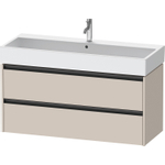 Duravit Ketho.2 Wastafelonderbouwkast - met 2 laden - voor enkele wastafel - 118.4x46x54.9cm - met grepen antraciet - taupe mat SW772995