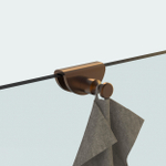 Fortifura Galeria handdoekhaak - voor glaswand - geschikt - voor 8mm - glas - PVD - geborsteld koper SW1152339