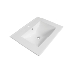 Saniclass Empoli Lavabo pour meuble 60cm 1 trou pour robinetterie céramique Blanc SW3148