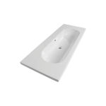 Saniclass Palermo Meubelwastafel - 120x47x3.5cm - overloop - 1 wasbak midden - 1 kraangat - keramiek - wit SW24918