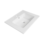 Saniclass Pisa Lavabo pour meuble 60cm 1 trou pour robinetterie céramique Blanc SW6698