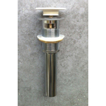 Ideavit Clapet de vidage pop-up plat avec trop-plein solid surface chrome blanc SW86603