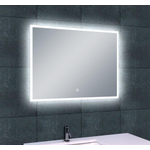 Wiesbaden Quatro Miroir avec éclairage LED 80x60x3.5cm avec interrupteur 12V semi waterproof aluminium SW20785