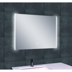 Wiesbaden Duo Miroir avec éclairage 80x60x3.5cm 5mm LED 12volt avec intérupteur et protection contre les projections d'eau aluminium SW20782