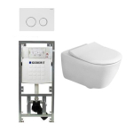 Villeroy & Boch Subway 2.0 Ensemble encastré avec cuvette WC suspendue blanche abattant Slimseat softclose plaque de commande Sigma20 blanche SW87514
