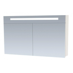 BRAUER Promise spiegelkast - 120x70x15cm -- met directe verlichting - 2 enkelzijdige spiegeldeuren - hoogglans wit SW6571