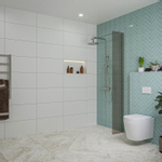 Fortifura Galeria inloopdouche - 30x200cm - rookglas - wandarm - hoogglans chroom SW876867