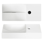 Clou Vale Lave-main 45cm avec trou pour robinet à droite Céramique Blanc mat SW451457