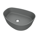 Arcqua Rocker Vasque - 50x37x13cm - à poser - droite - organique - marbre coulé gris mat SW927808