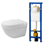 Duravit Starck 3 ensemble WC avec réservoir encastré wisa abattant WC avec softclose et plaque de commande argos blanc SW93489