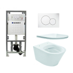 Praya Vesta Toiletset - rimless - 52cm - UP320 reservoir - flatline - softclose - quickrelease - bedieningsplaat - wit SW98222