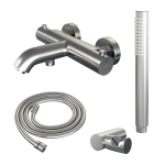 Brauer Brushed Edition Mitigeur thermostatique de bain apparent avec ensemble de douchette nickel brossé PVD SW504132