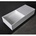 Ideavit Solidplan Lavabo 75x32.5x15cm rectangulaire sans trou pour robinetterie 1 vasque Solid surface blanc SW85944