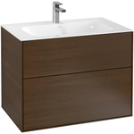 Villeroy & Boch finion wastafelonderbouwkast - met 2 ladenen - 79.6x59.1x49.8cm - voor meubelwastafel - 4164 80/81/84 - Walnut Veneer (mat hout) SW106676