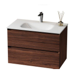 Saniclass Terra Wastafelonderkast - 100cm - 2 lades - kastanje SW1174108