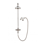 Crosswater Belgravia Colonne de douche thermostatique - douche pluie 30cm - douchette avec support mural classique - nickel poli SW104153