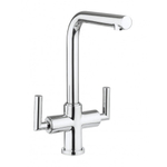 Crosswater Tropic Tweegreeps keukenkraan - met draaibare uitloop - hoogglans chroom SW104507
