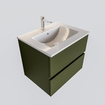 Mondiaz VICA Meuble Army avec 2 tiroirs 60x50x45cm vasque lavabo Denia centre 1 trou de robinet SW410093