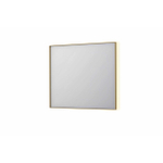 INK SP32 spiegel - 90x4x80cm rechthoek in stalen kader incl indir LED - verwarming - color changing - dimbaar en schakelaar - geborsteld mat goud SW955882