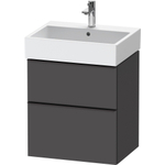 Duravit D-Neo wastafelonderkast 58.4x62.5x44.2cm 2 lades Grafiet Mat SW641122