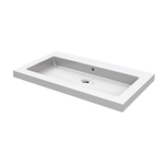 Wiesbaden Kera Wastafel enkel - zonder kraangat - 80x46x5cm - keramiek - glans wit SW106374