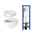 Plieger Compact ensemble de WC WC complet avec réservoir encastré, abattant et plaque de commande blanc SW28181