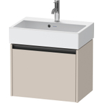 Duravit Ketho.2 Wastafelonderbouwkast - met 1 lade - 58.4x39x44cm - met greep antraciet - taupe mat SW772808