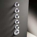 Hotbath Mate High Flow Thermostaatkraan - 5 stopkranen - inclusief inbouwdeel - geborsteld nikkel SW74351