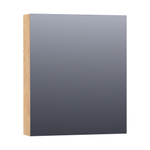 BRAUER Impress Deluxe Armoire de toilette 59x70x15cm éclairage intégré rectangulaire 1 portes pivotantes MFC Forest Tan SW371825