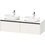 Duravit Ketho 2 wastafelonderbouwkast incl. consoleplaat met 2 laden voor dubbele waskommen 160x55x45.9cm met handgrepen antraciet wit supermat SW772729