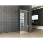 Wiesbaden Safety Douche à l'italienne 90x200cm avec verre Nano 10mm et profilé noir SW108637