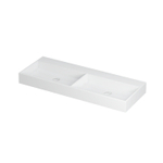 INK United wastafel - 120x45x11cm - 2 wasbakken - 0 kraangaten - porselein Mat wit SW207360