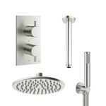 Crosswater MPRO Regendoucheset inbouw - 20cm hoofddouche - plafondarm - staafhanddouche - geborsteld RVS SW108643