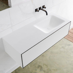 Mondiaz Lagom Meuble avec 1 tiroir 110x30x45cm vasque Cloud droite sans trous de robinet Solid Surface Urban SW409178