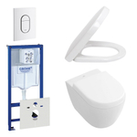 Villeroy & Boch Subway CompactSet WC - chasse directe - réservoir encastré - à fond creux WC suspendu - plaque de déclenchement verticale - blanc SW158393