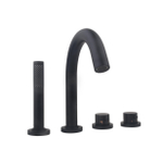 Wiesbaden Caral Ensemble de finition thermostat de baignoire à 4 trous mat noir SW158725