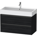 Duravit Ketho 2 meuble sous-lavabo avec 2 tiroirs 98.4x46x54.9cm avec poignées chêne anthracite noir mat SW772007