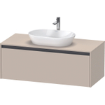 Duravit Ketho.2 Wastafelonderbouwkast - inclusief consoleplaat - met 1 lade - 120x55x45.9cm - met handgreep antraciet - taupe supermat SW771787