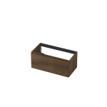 INK Wastafelonderkast - 90x45x40cm - 1 lade - greeploos - met houten keerlijst - MDF - Chocolate SW493660