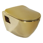 Creavit Design Hangend Toilet - 35.3x50.2cm - RVS Bidetsproeier - goud SW1152744