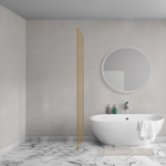 Aqua Vista Oria Cuadra zijwand - 100x200cm - voor douchecabine - 8mm - champagne glas - geborsteld goud SW1245000