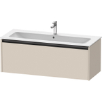 Duravit Ketho 2 meuble bas pour lavabo avec 1 tiroir pour lavabo simple 121x48x44cm avec poignée anthracite taupe supermat SW773118