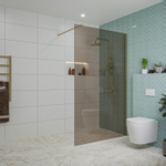 Fortifura Galeria Douche à l'italienne - 120x200cm - verre fumé - Laiton brossé SW876916
