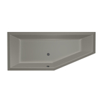 Baignoire compacte Xenz Society - 180x80cm - avec trop-plein - sans bonde - Installation d'angle gauche - Acrylique Ciment Mat SW103190