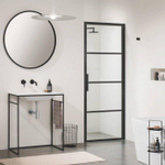 Sealskin Soho porte de douche - 80x210cm - porte pivotante - droite - noir mat SW207580