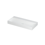 INK United lavabo 100x45x11cm 2 trous de robinetterie en céramique blanc brillant avec trop-plein dissimulé et bonde clic-clac en couleur SW207336