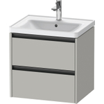Duravit Ketho 2 Meuble sous lavabo - 2 tiroirs - 58.4x45.5x54.9cm - poignées anthracite - gris béton mat SW772669